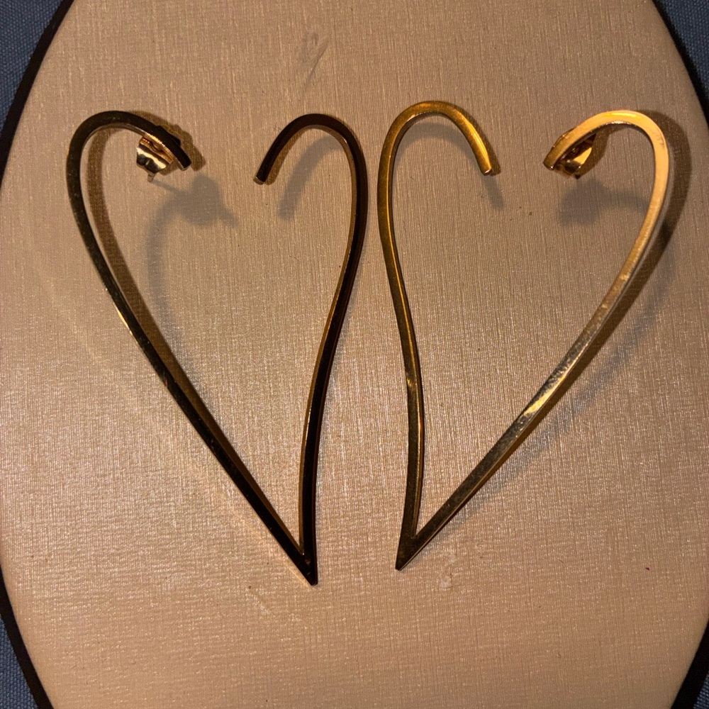 Gold Heart-Shaped Earrings
